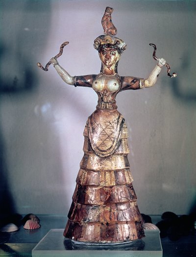 The Goddess of the Serpents, from the Palace of Knossos, 1500 B.C. by Minoan